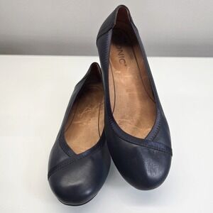 Vionic Ballet Flats 7 Caroll Navy Blue Leather Orthotic Comfort Arch Support